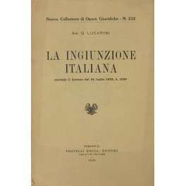 La ingiunzione italiana secondo il decreto del 24 luglio 1922 n. 1036