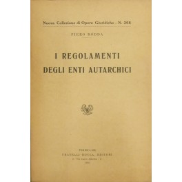 I regolamenti degli Enti Autarchici