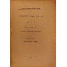 Codificazione canonica orientale. Fonti. Codificazione canonica orientale. Fonti.