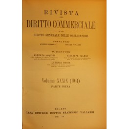 Rivista del Diritto Commerciale e del diritto generale delle obbligazioni Rivista del Diritto Commerciale e del diritto generale delle obbligazioni
