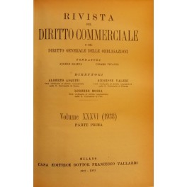 Rivista del Diritto Commerciale e del diritto generale delle obbligazioni Rivista del Diritto Commerciale e del diritto generale delle obbligazioni