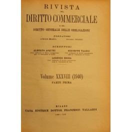 Rivista del Diritto Commerciale e del diritto generale delle obbligazioni Rivista del Diritto Commerciale e del diritto generale delle obbligazioni