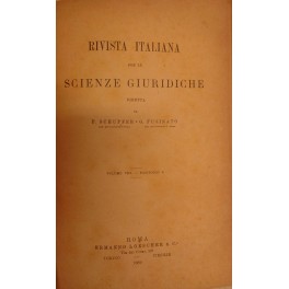 Rivista italiana per le scienze giuridiche.