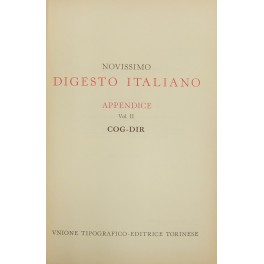 Novissimo Digesto Italiano. Diretto da Antonio Azara e Ernesto Eula. Appendice COG-DIR