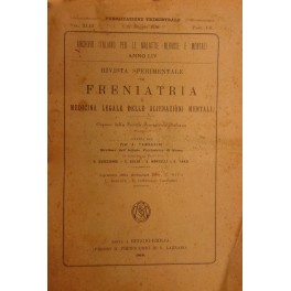 Rivista sperimentale di freniatria e di medicina legale delle alienazioni mentali.