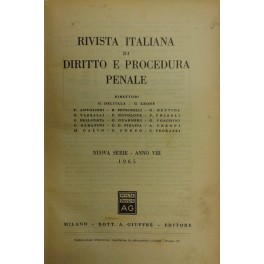 Rivista italiana di diritto e procedura penale. Anno VIII - 1965