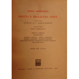 Rivista trimestrale di diritto e procedura civile Rivista trimestrale di diritto e procedura civile