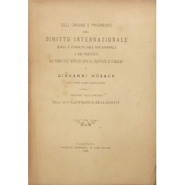 Dell'origine e progresso del diritto internazionale