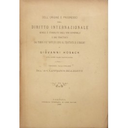 Dell'origine e progresso del diritto internazionale Dell'origine e progresso del diritto internazionale
