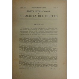 Rivista Internazionale di Filosofia del Diritto. Diretta da G. Del Vecchio Rivista Internazionale di Filosofia del Diritto. Diretta da G. Del Vecchio