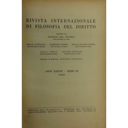 Rivista Internazionale di Filosofia del Diritto. Diretta da G. Del Vecchio