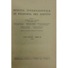 Rivista Internazionale di Filosofia del Diritto. Diretta da G. Del Vecchio