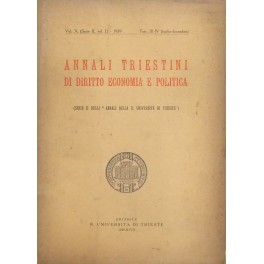 Annali triestini di diritto economia e politica