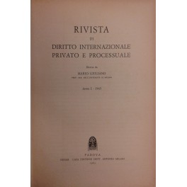 Rivista di diritto internazionale privato e processuale.