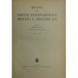 Rivista di diritto internazionale privato e processuale.