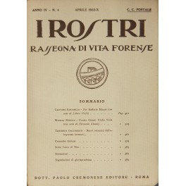 I Rostri. Rassegna di vita forense I Rostri. Rassegna di vita forense