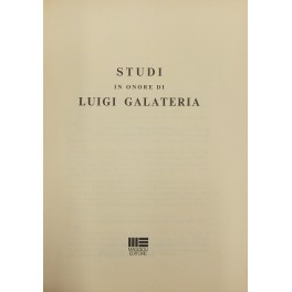 Studi in onore di Luigi Galateria Studi in onore di Luigi Galateria