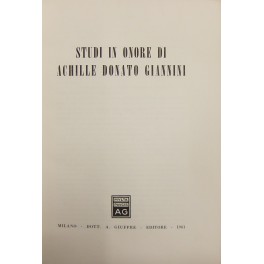 Studi in onore di Achille Donato Giannini