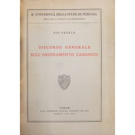 Discorso generale sull'ordinamento canonico. Discorso generale sull'ordinamento canonico.