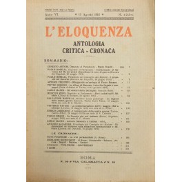 L'eloquenza. Antologia, critica, cronaca