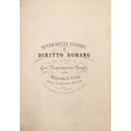 Sunto delle lezioni di diritto romano Sunto delle lezioni di diritto romano