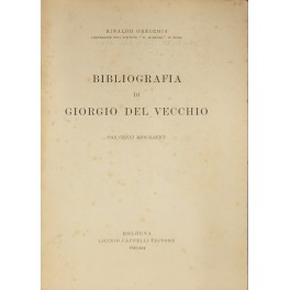Bibliografia di Giorgio Del Vecchio. Con cenni biografici