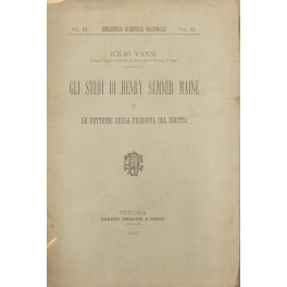 Gli studi di Henry Sumner Maine e le dottrine della filosofia del diritto