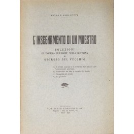 L'insegnamento di un maestro L'insegnamento di un maestro