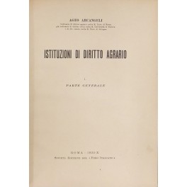 Istituzioni di diritto agrario Istituzioni di diritto agrario