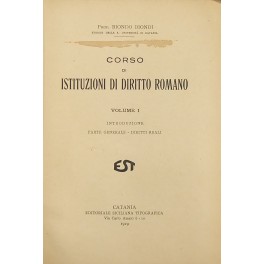 Corso di istituzioni di diritto romano. 