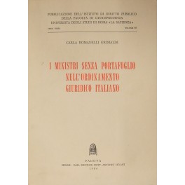 I Ministri senza portafoglio nell'ordinamento giuridico italiano