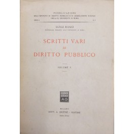 Scritti vari di diritto pubblico