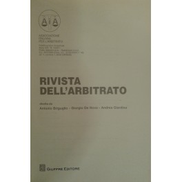 Rivista dell'arbitrato Rivista dell'arbitrato
