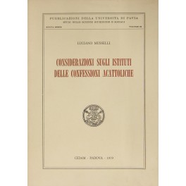 Considerazioni sugli istituti delle confessioni acattoliche