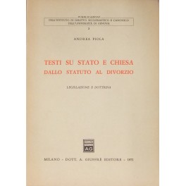 Testi su Stato e Chiesa dallo Statuto al divorzio.