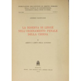 La riserva di legge nell'ordinamento penale della Chiesa.