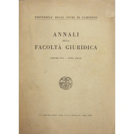 Annali della Facoltà Giuridica dell'Università degli Studi di Camerino