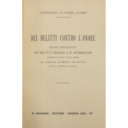Dei delitti contro l'onore Dei delitti contro l'onore