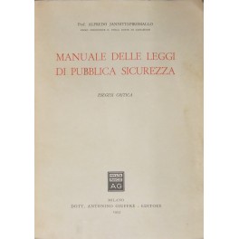 Manuale delle leggi di pubblica sicurezza