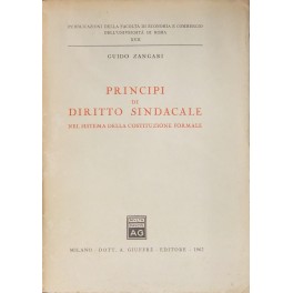 Principi di diritto sindacale nel sistema della costituzione formale