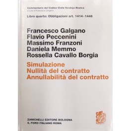Della simulazione. Della nullità del contratto. Dell'annullabilità del contratto. Art. 1414-1446 Della simulazione. Della nullità del contratto. Dell'annullabilità del contratto. Art. 1414-1446