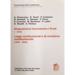 Disposizioni transitorie e finali I-XVIII