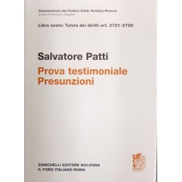 Della prova testimoniale, delle presunzioni. Art. 2721-2729 Della prova testimoniale, delle presunzioni. Art. 2721-2729