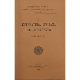 La letteratura italiana del Settecento. Note critiche