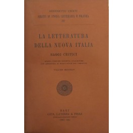 La letteratura della nuova Italia. Saggi critici. Volume secondo