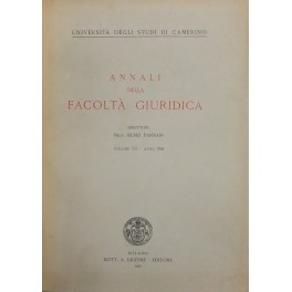 Annali della Facoltà Giuridica dell'Università degli Studi di Camerino