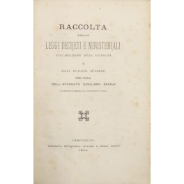 Raccolta delle leggi decreti e ministeriali Raccolta delle leggi decreti e ministeriali