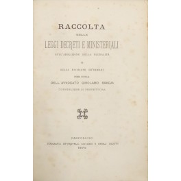 Raccolta delle leggi decreti e ministeriali