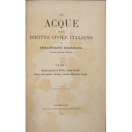 Le acque nel diritto civile italiano Le acque nel diritto civile italiano