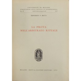 La prova nell'arbitrato rituale